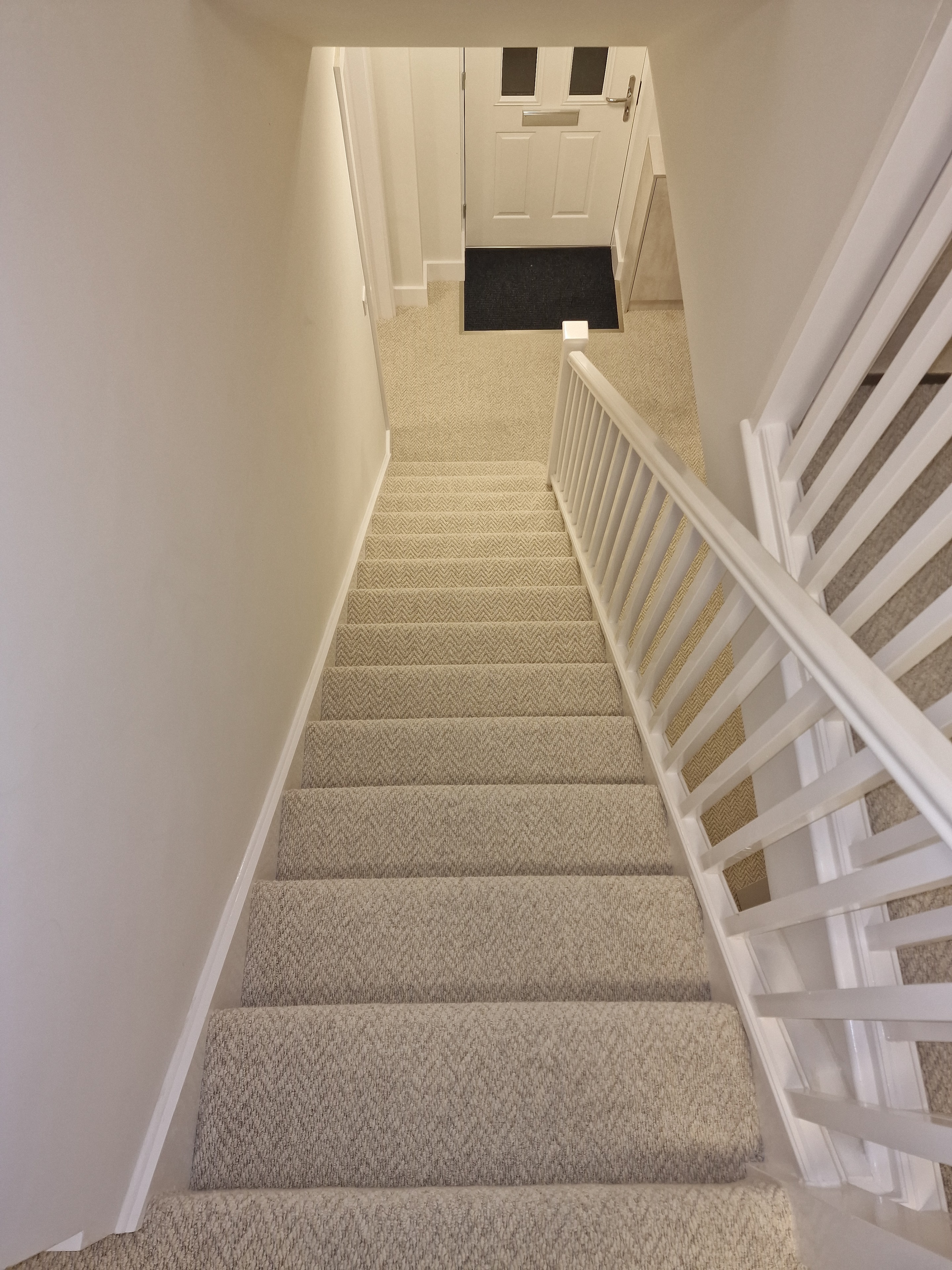 Herringbone stair carpet