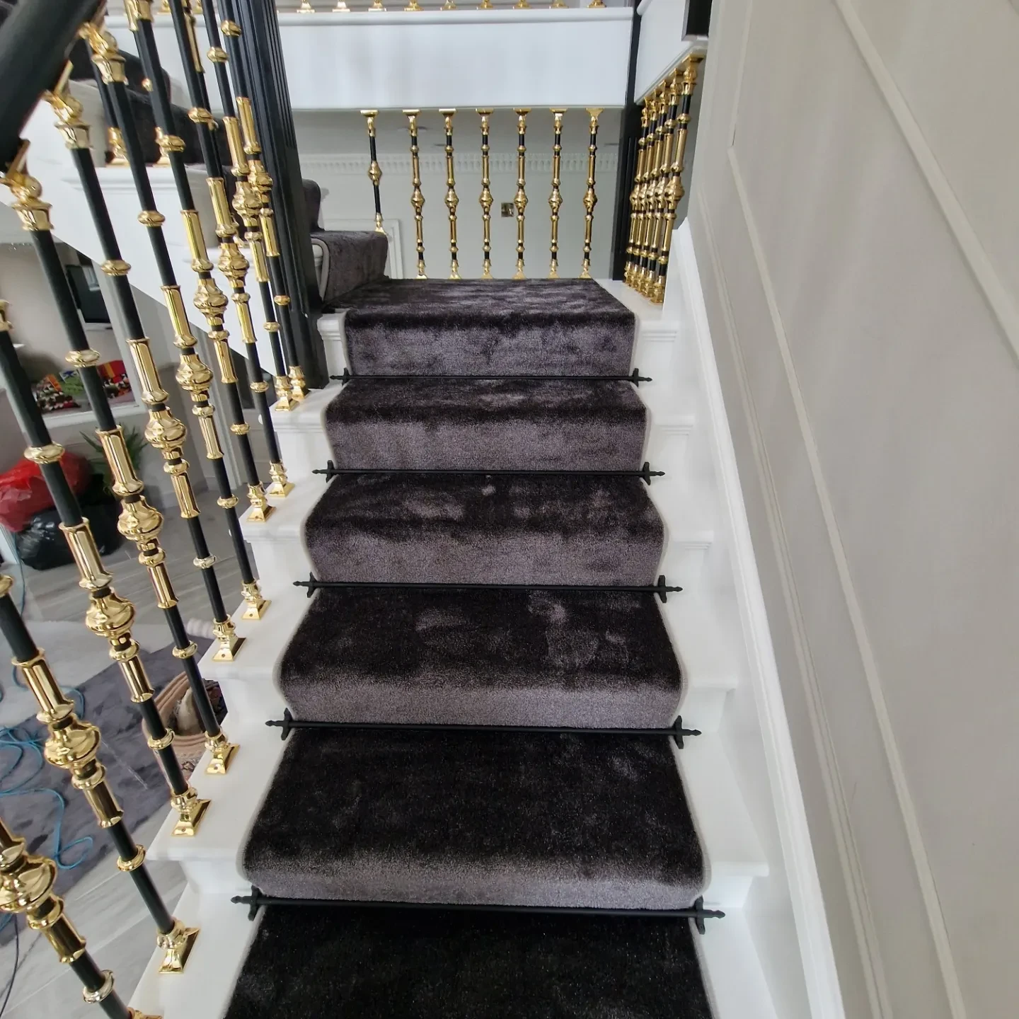 Luxury velvet stair carpet